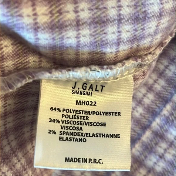 Brandy Melville Purple and White Plaid double front slit mini skirt sz XS - S - Picture 8 of 9